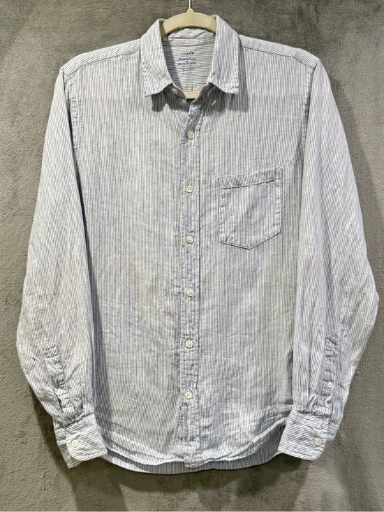 J. Crew Other - J Crew Shirt Mens Small Blue White Irish Linen Baird Mcnutt Slim Button Up